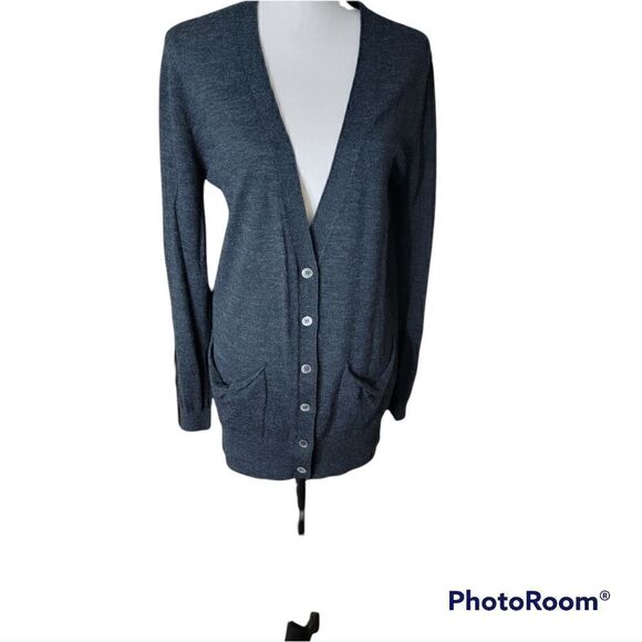 Moth Dark Grey 4 Button Cardigan. 97% Wool. Size M. - Picture 1 of 8